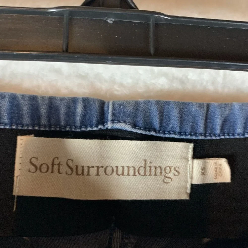 Soft Surroundings Jeans Womens XS Blue Supremely Soft Elastic Waist Bootcut 7835